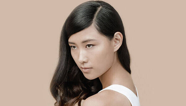 person with blue hair