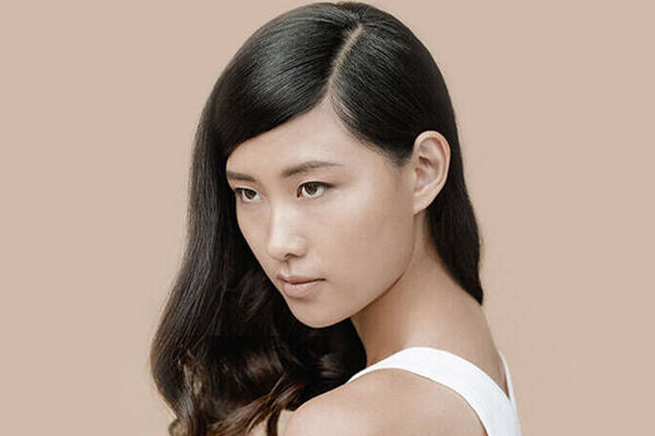 person with blue hair