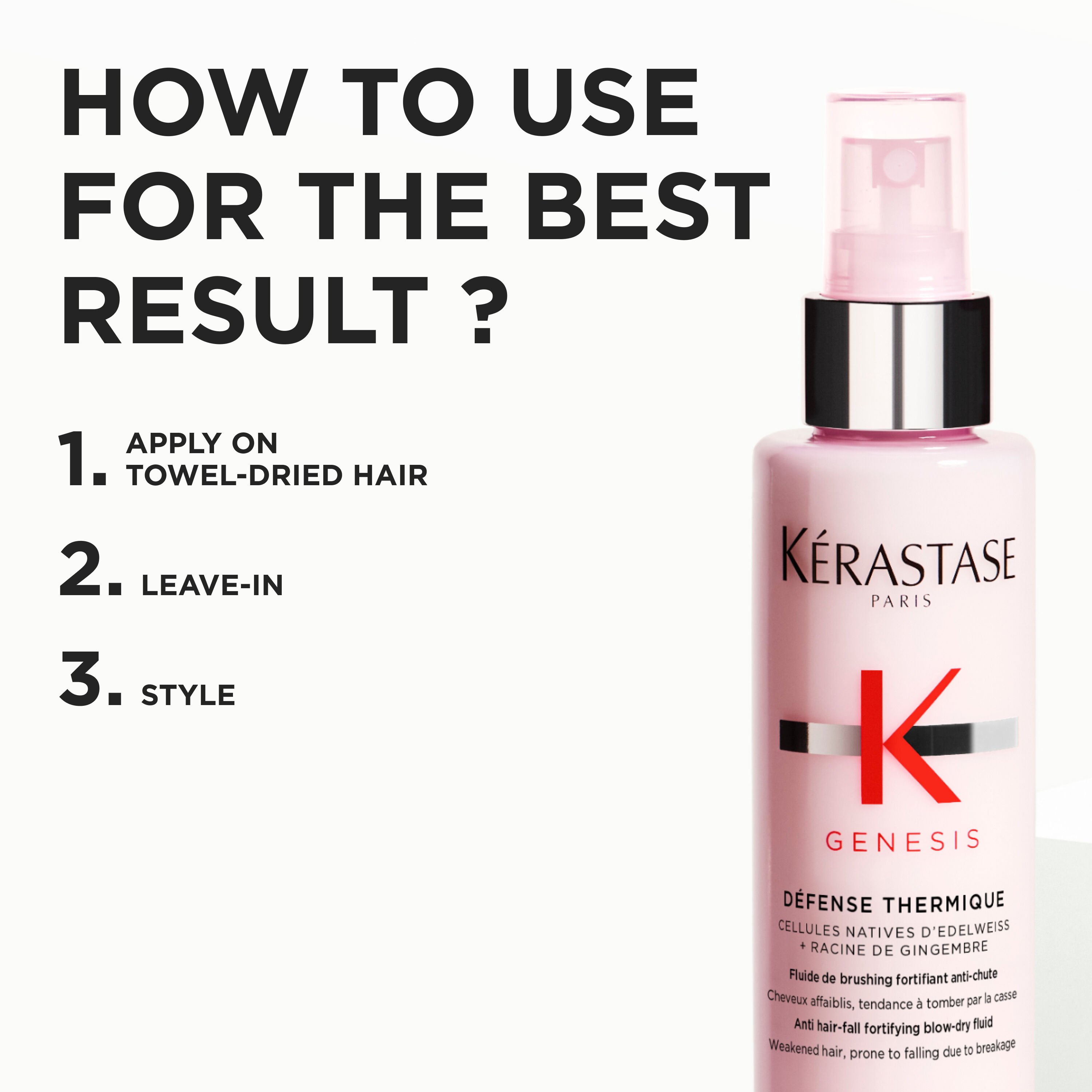 Genesis Anti-Hairfall Heat Protectant Spray - Ingredients