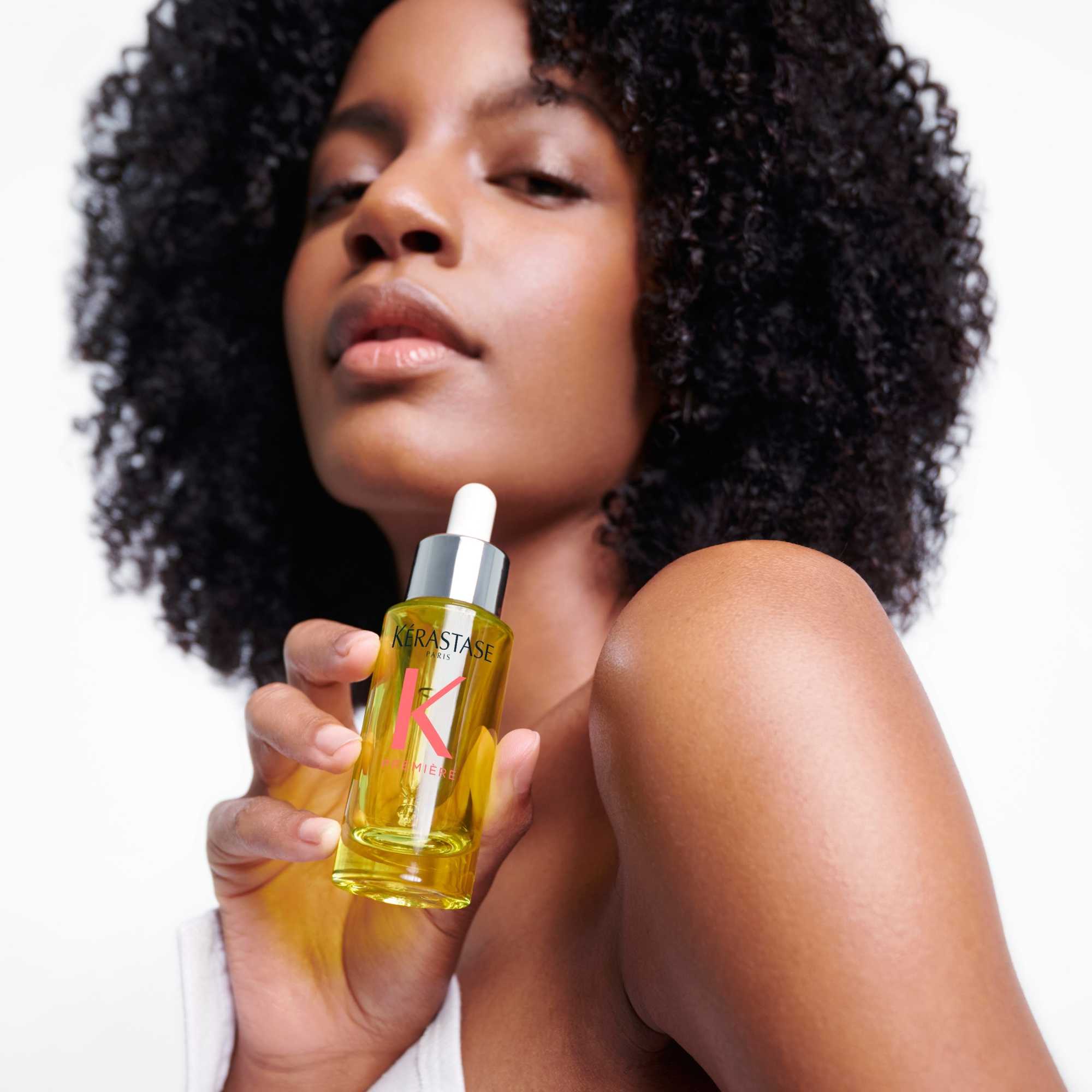Kérastase Ebonee Davis and Première Huile Gloss for damaged hair Kérastase Ebonee Davis and Première Huile Gloss for damaged hair