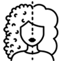drawn graphic of smooh hair